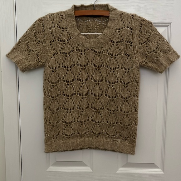Versus Versace Sweaters - Versace Versus Beige and Gold Knit alpaca Sweater